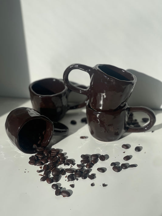 Pinched - Brown Espresso Mugs